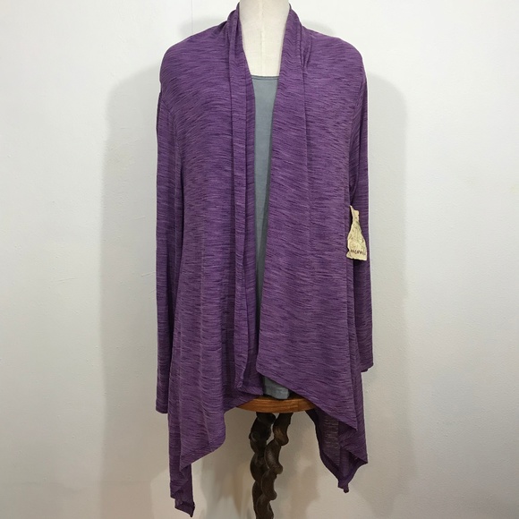 ONE WORLD Sweaters - One World Cardigan Purple Wrap Sweater NWT 1X